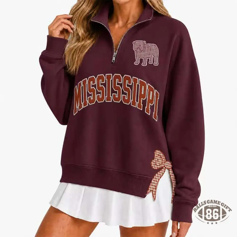 Polka Dot Custom Team  Quarter Zip Pullover, Personalized Game Day Mascot Logo & Butterfly Side Detail Sweatshirt