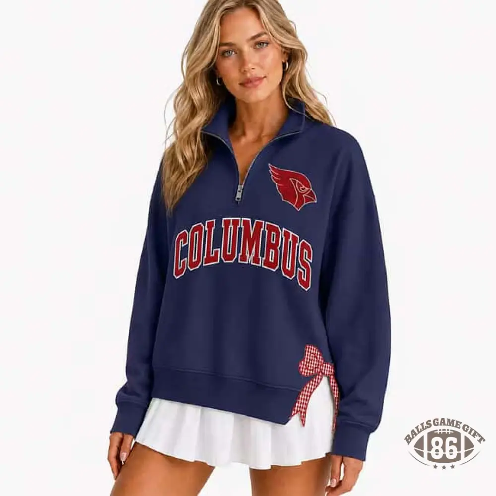 Polka Dot Custom Team  Quarter Zip Pullover, Personalized Game Day Mascot Logo & Butterfly Side Detail Sweatshirt