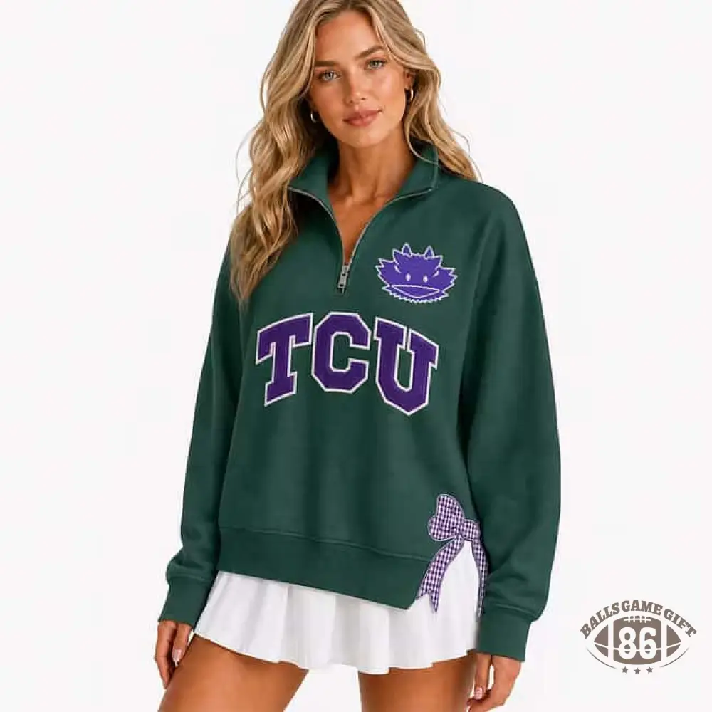 Polka Dot Custom Team  Quarter Zip Pullover, Personalized Game Day Mascot Logo & Butterfly Side Detail Sweatshirt