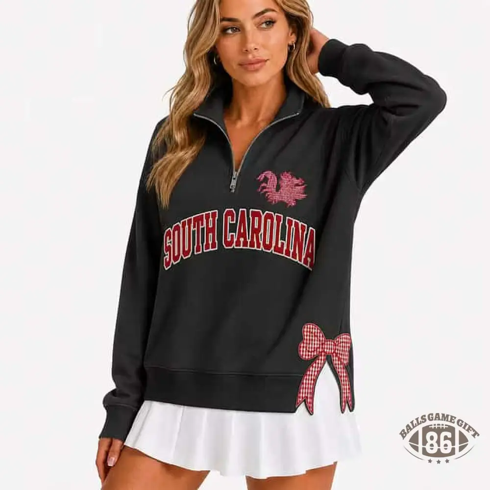 Polka Dot Custom Team  Quarter Zip Pullover, Personalized Game Day Mascot Logo & Butterfly Side Detail Sweatshirt