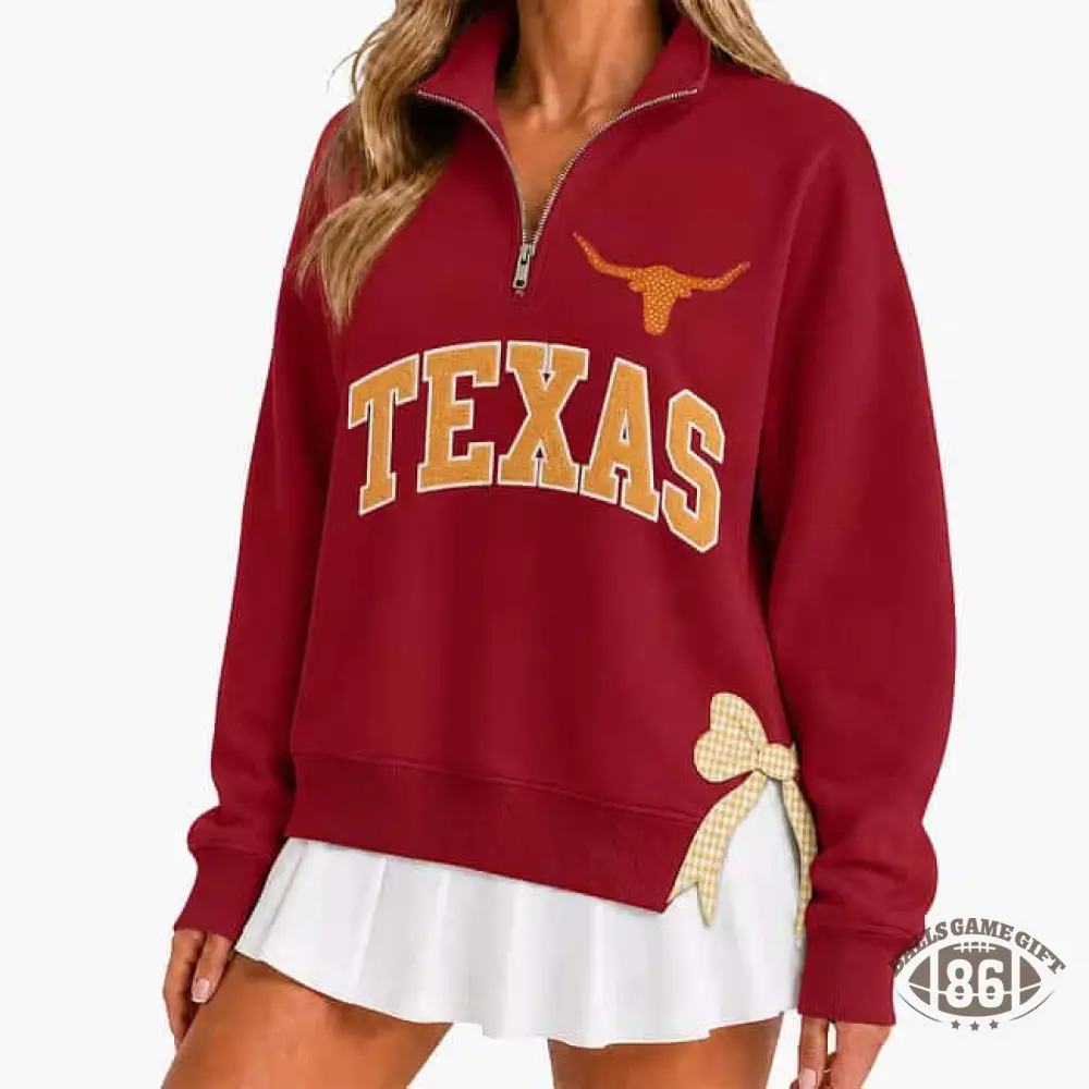 Polka Dot Custom Team  Quarter Zip Pullover, Personalized Game Day Mascot Logo & Butterfly Side Detail Sweatshirt