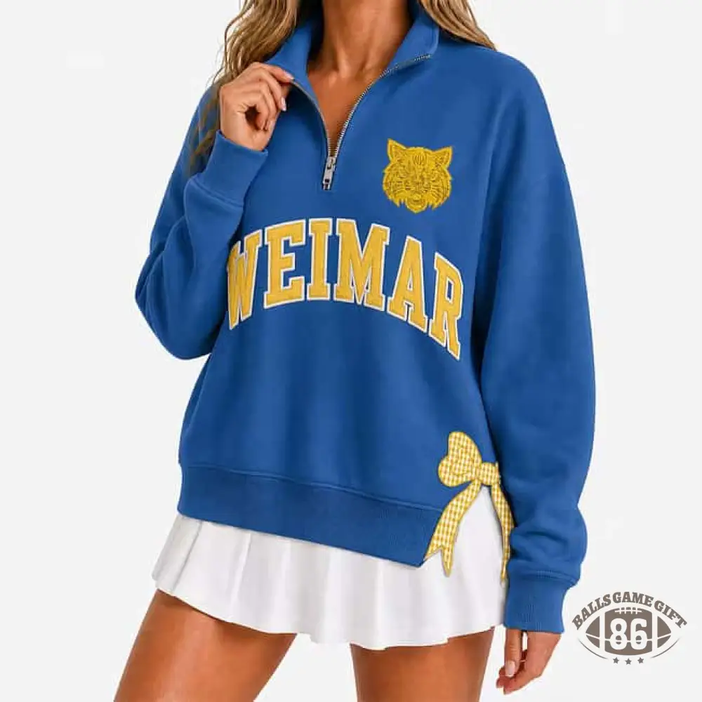 Polka Dot Custom Team  Quarter Zip Pullover, Personalized Game Day Mascot Logo & Butterfly Side Detail Sweatshirt