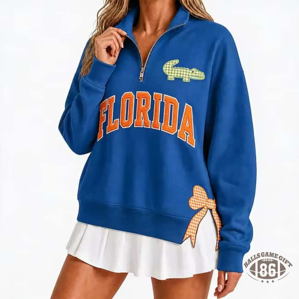 Polka Dot Custom Team  Quarter Zip Pullover, Personalized Game Day Mascot Logo & Butterfly Side Detail Sweatshirt