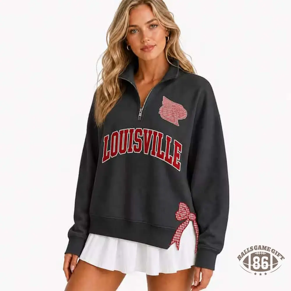 Polka Dot Custom Team  Quarter Zip Pullover, Personalized Game Day Mascot Logo & Butterfly Side Detail Sweatshirt