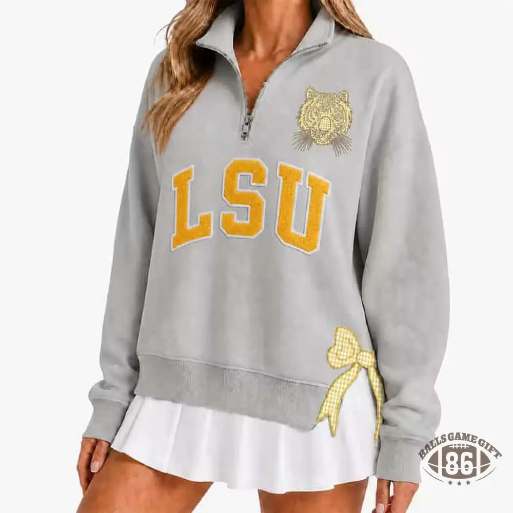 Polka Dot Custom Team  Quarter Zip Pullover, Personalized Game Day Mascot Logo & Butterfly Side Detail Sweatshirt