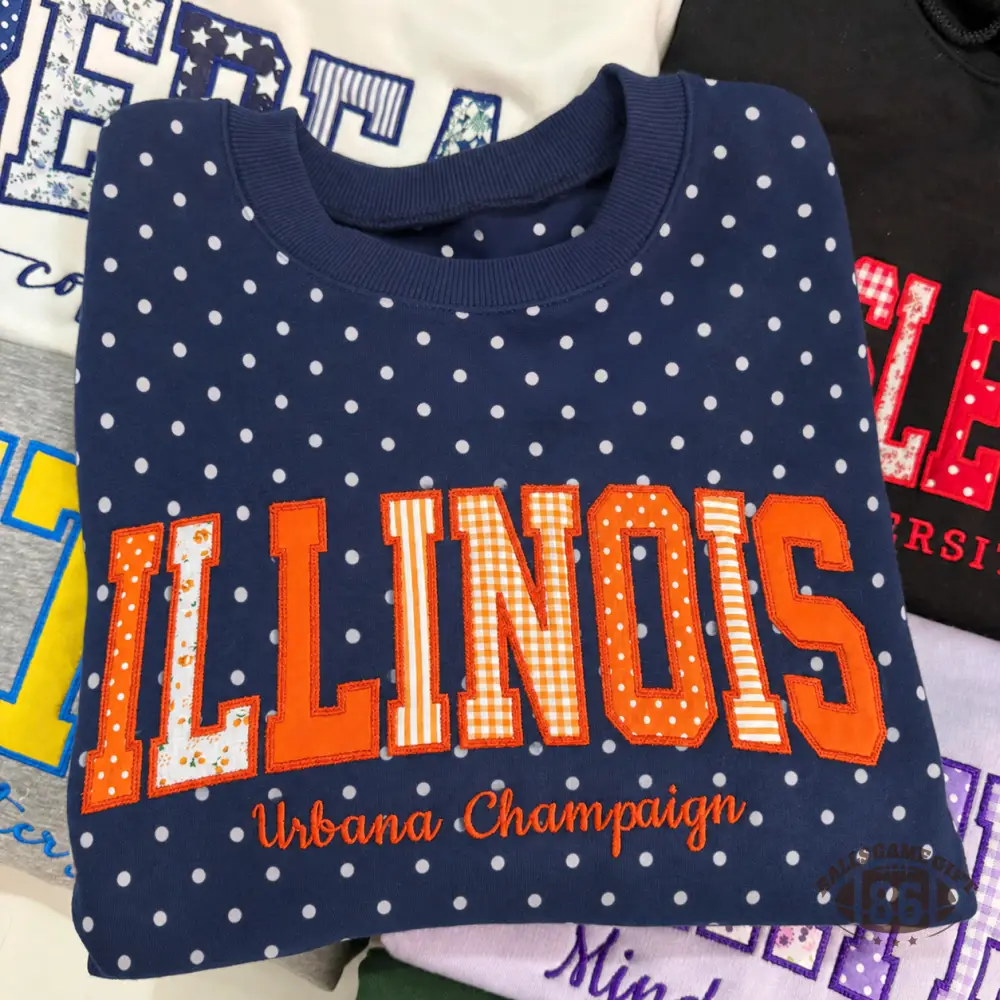 Preppy College Letter Patch Sweatshirt, Casual Polka Dot Oversized Crewneck for Women