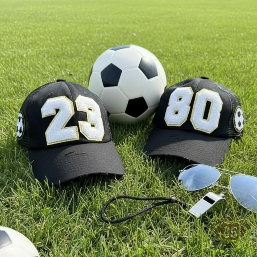 Preppy Custom Varsity Number Sport Patch Distressed Mesh Baseball Trucker Cap