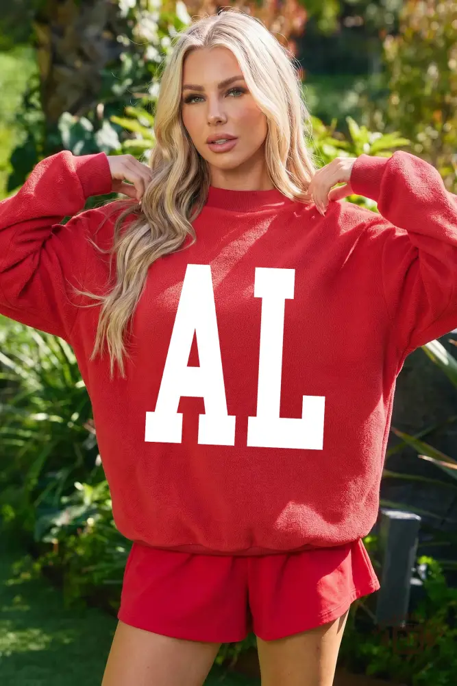 Racing Red Alabama AL Game Day Reversible Sweatshirt | High Neck Double-Sided Print