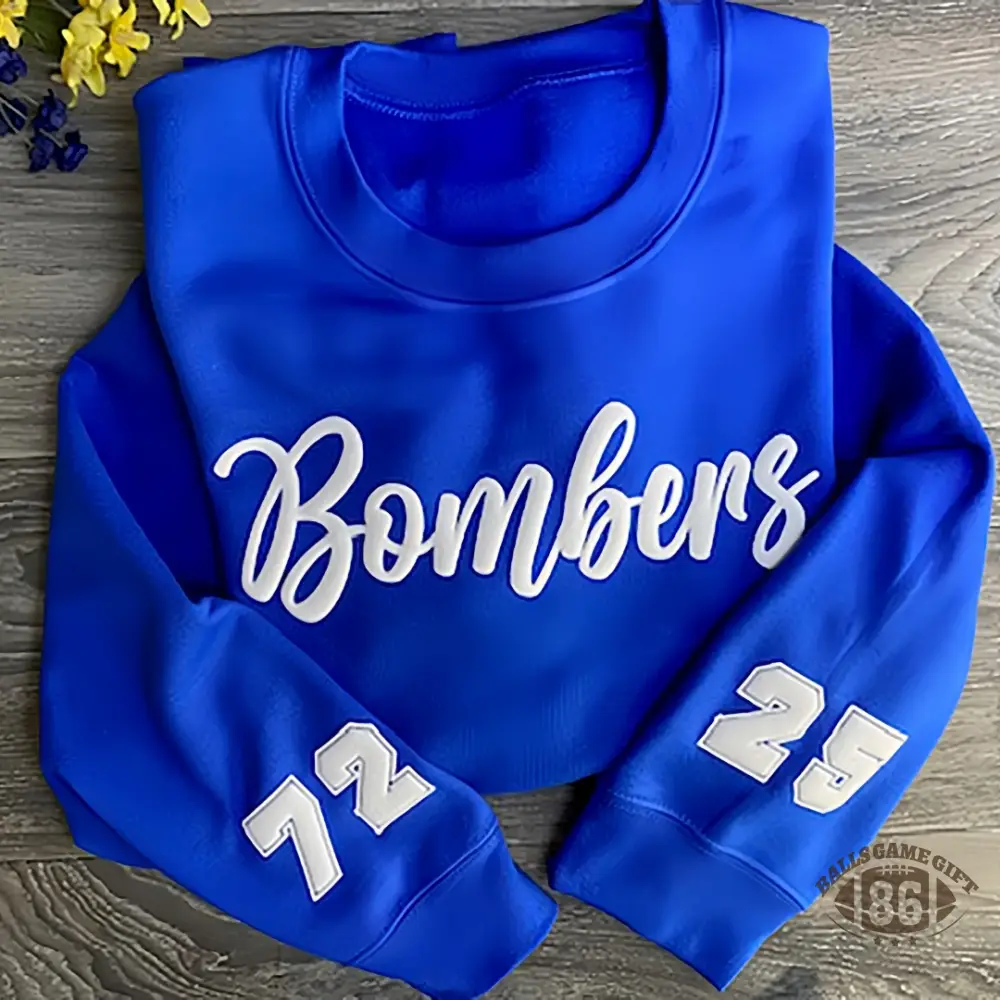 Retro Team Crewneck, Custom Sleeve Numbers, Game Day Cheer Sweatshirt