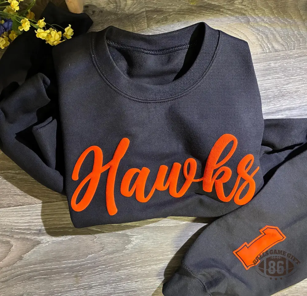 Retro Team Crewneck, Custom Sleeve Numbers, Game Day Cheer Sweatshirt