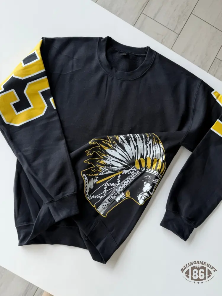 Retro Varsity Crewneck Sweatshirt, Vintage School Spirit Pullover, Oversized Casual Top