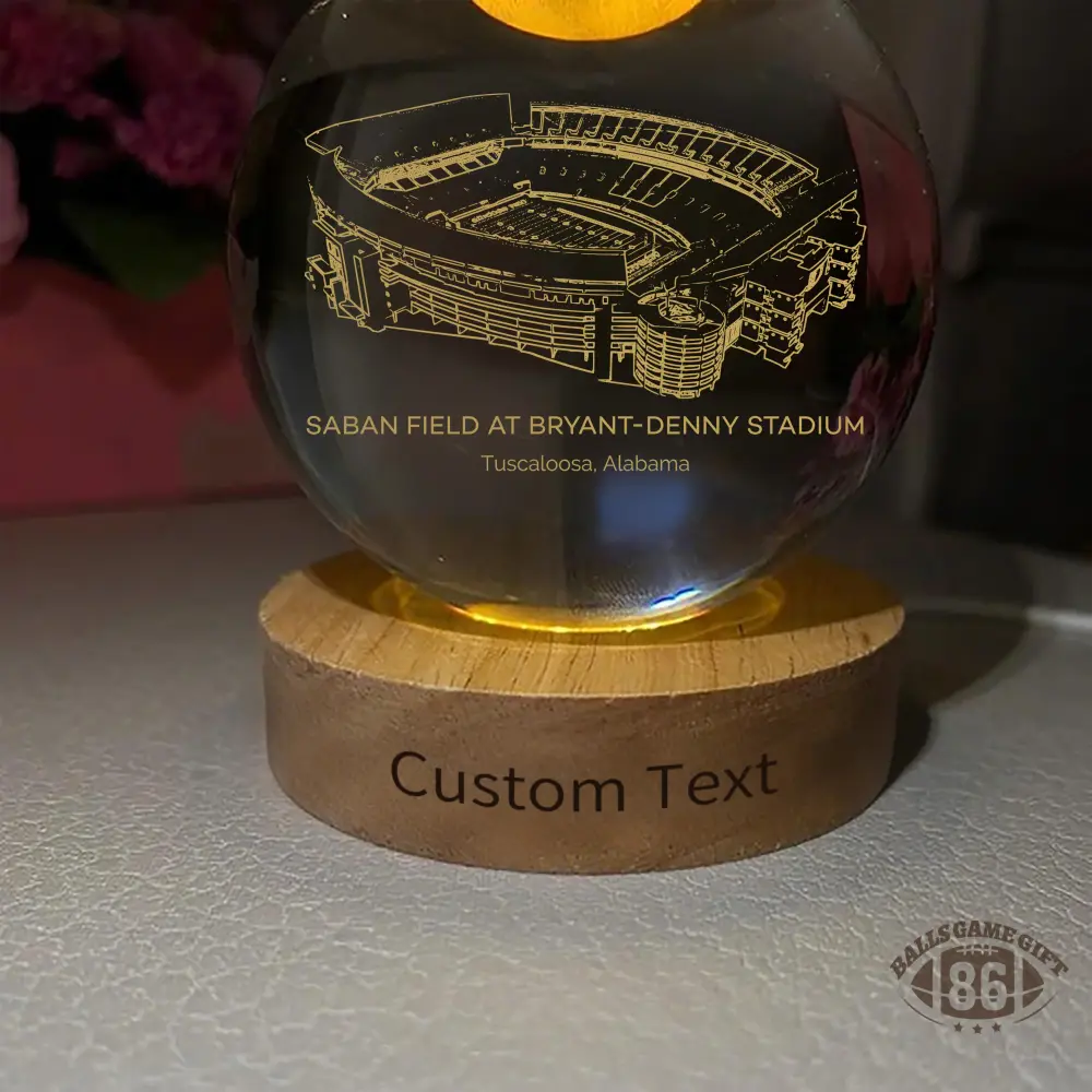 Saban Field at Bryant-Denny Stadium 3D Spherical Crystal Ball Lamp