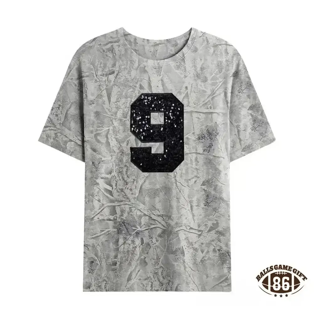 Custom Embroidered Sequin Number Camo T-shirt Sweatshirt and Hoodie