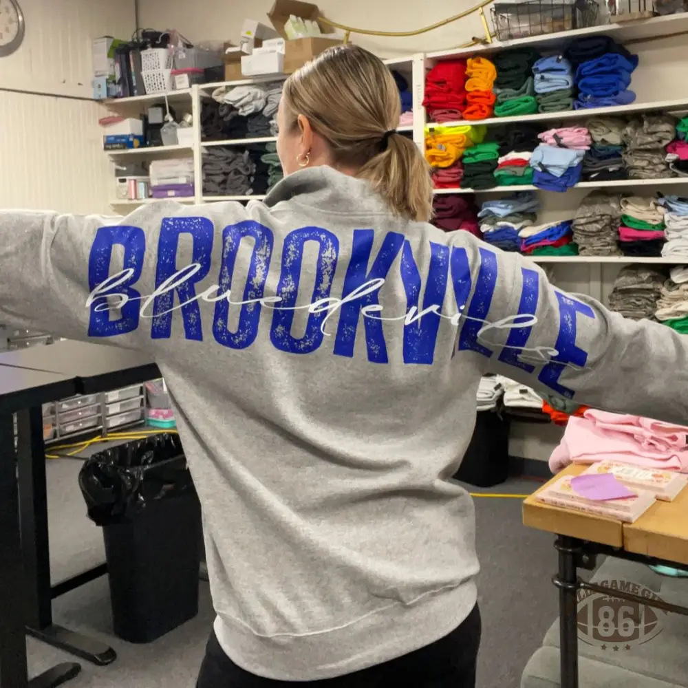 Solid Custom Back Print Sweatshirt For Sports Fans