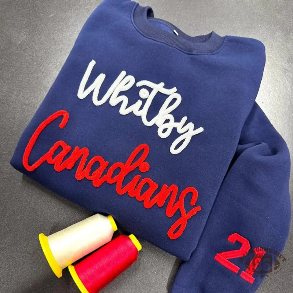Two Line Custom Chenille Mascot Sweatshirt | Personalized Game Day Spirit Crewneck