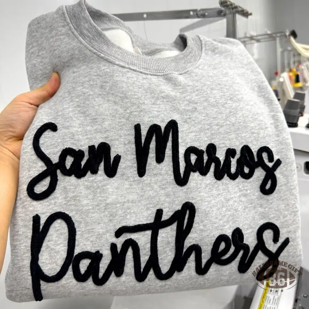 Two Line Custom Chenille Mascot Sweatshirt | Personalized Game Day Spirit Crewneck
