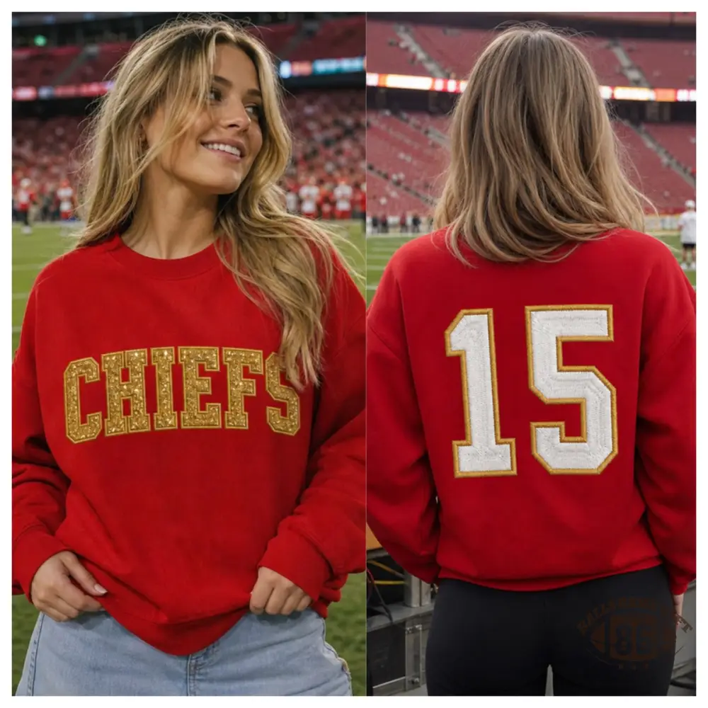 Unisex Football Game Day Vintage Team Front & Large Player Number Back Crewneck Sweatshirt