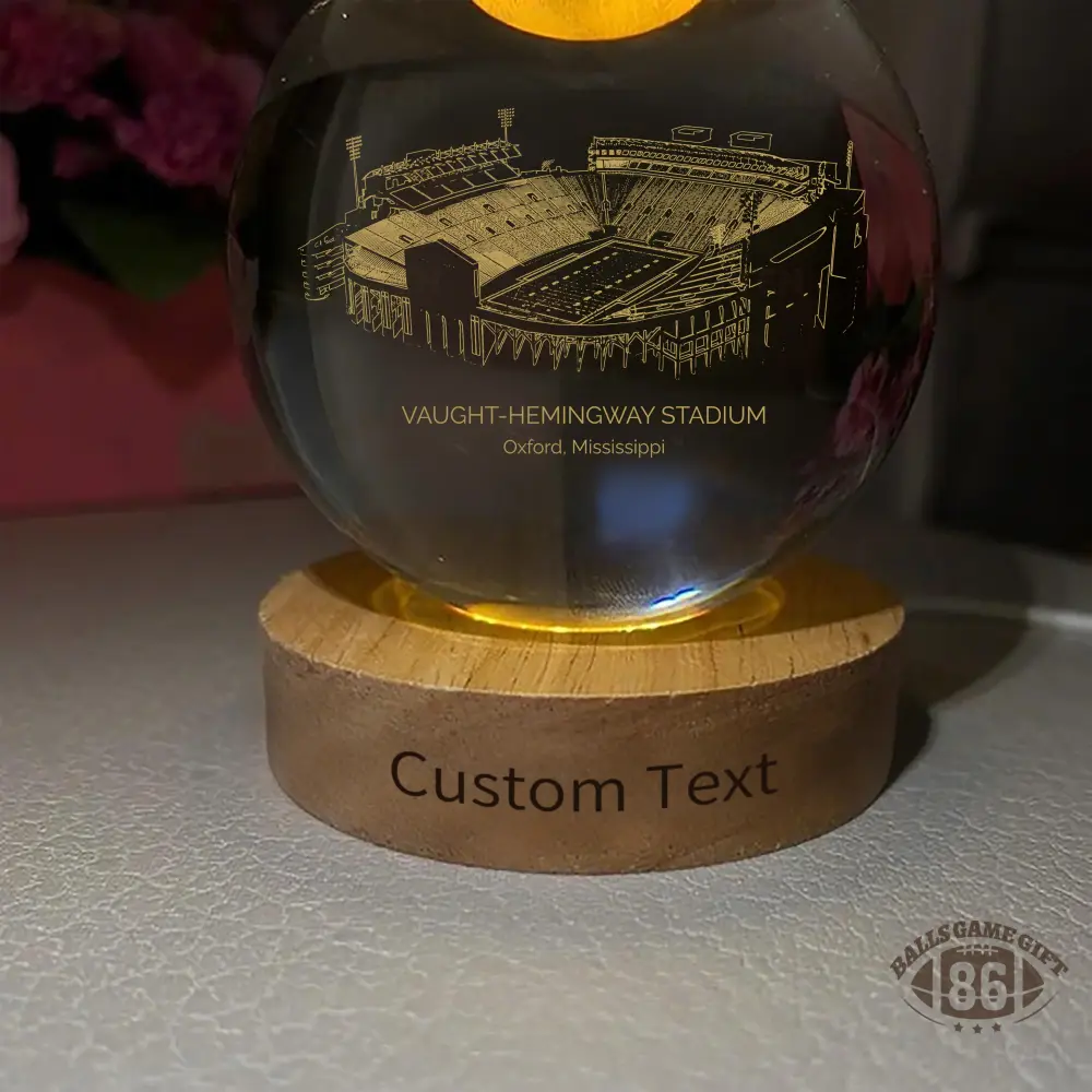 Vaught-Hemingway Stadium 3D Spherical Crystal Ball Lamp