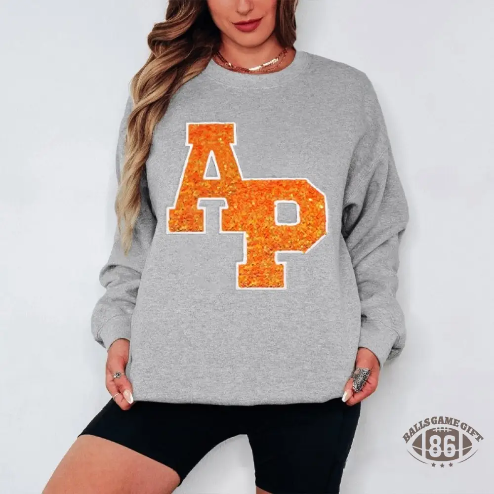  Personalized Sequin Number or Letter Sweatshirt Embroidered Team Initial Crewneck Hoodie T-Shirt