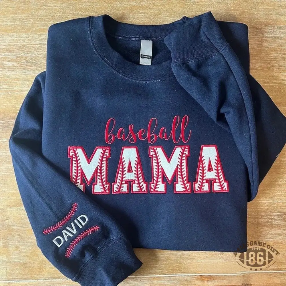 Embroidered Sport Mama Crewneck Sweatshirt Gifts for Sports Mom