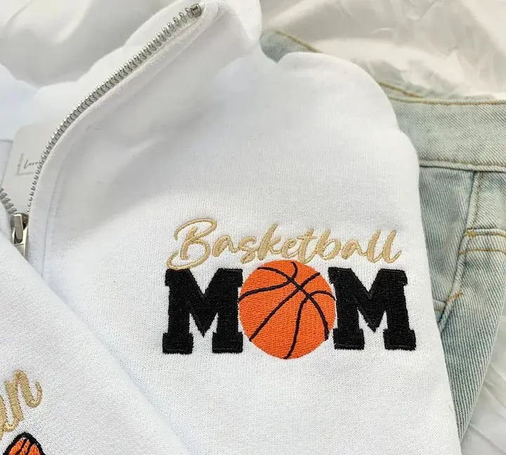 Personalized Basketball Mom Quarter Zip Sweater Gift for Team Mom Sweatshirt