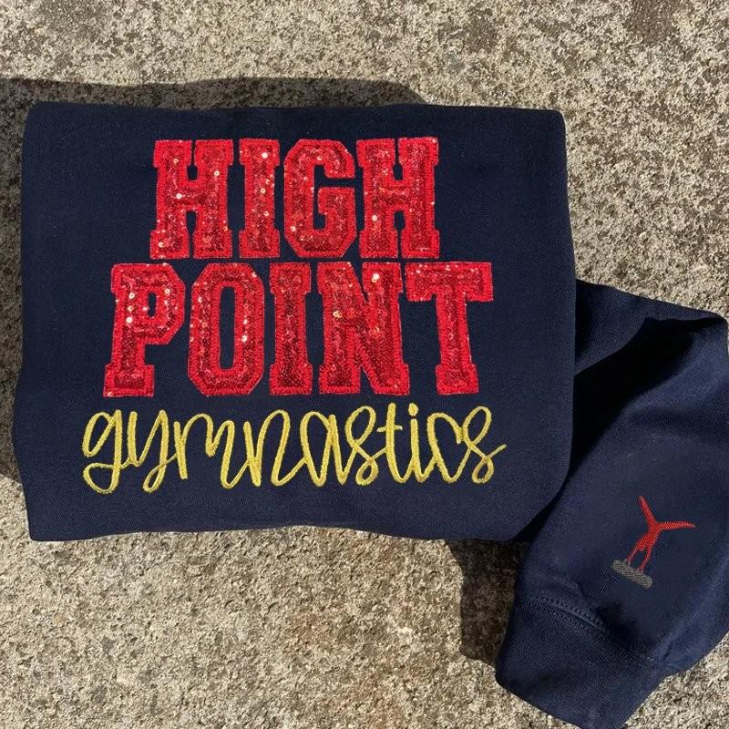 Proudstitch Personalized Custom Embroidered Gymnastics Sequin Team Sweatshirt