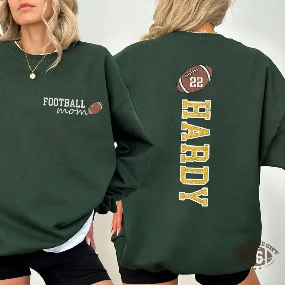 Football Mom Sweatshirt Personalized Glitter Embroidery Name or Team Name Sweatshirt | Mother's Day Gift