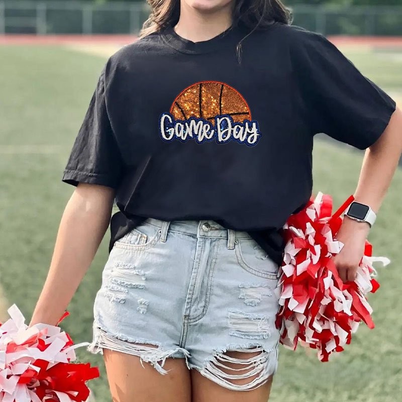 Proudstitch Personalized Basketball Game Day T-Shirt Basketball Mom T-Shirt