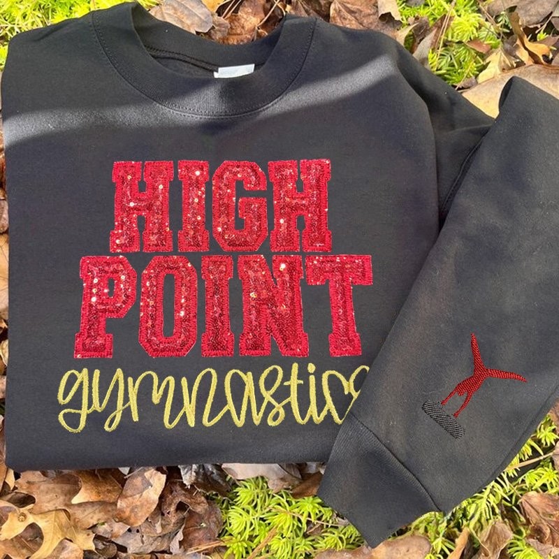 Proudstitch Personalized Custom Embroidered Gymnastics Sequin Team Sweatshirt