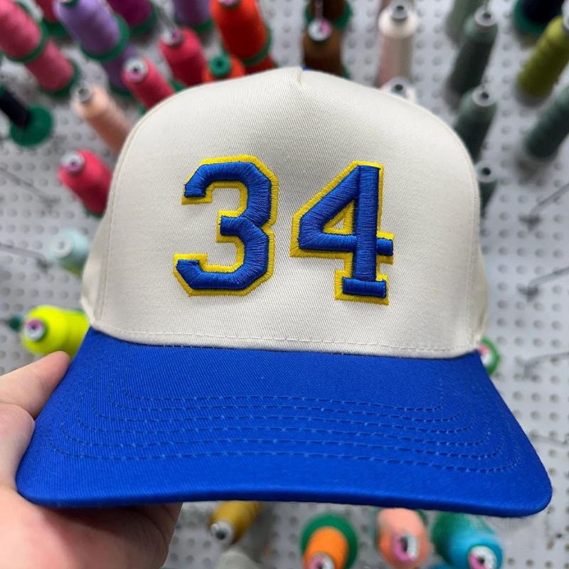 Proudstitch Custom Sports Number and Letter Hat Puff Embroidery Game Day Baseball Cap