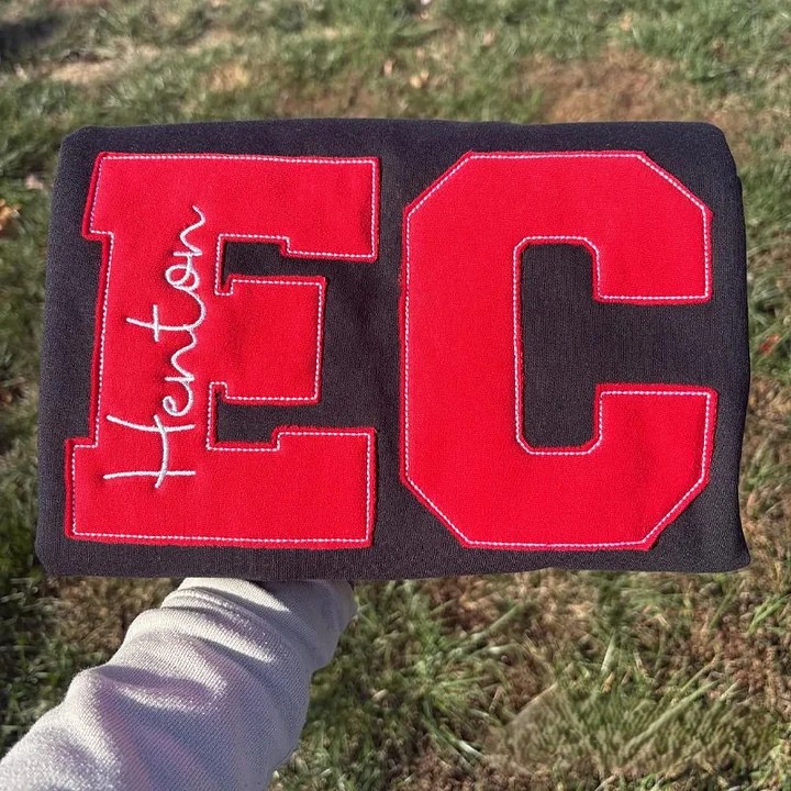 Sports Number Embroidered Crewneck Team or Player Name Sweatshirt