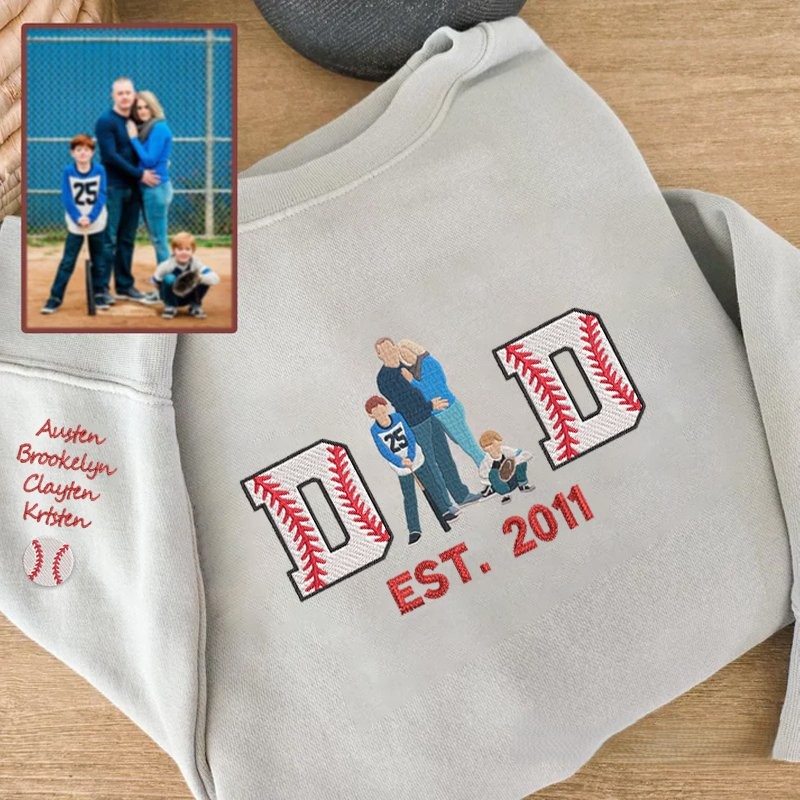 Proudstitch Embroidered Baseball Mom or Dad with Personalized Photo Baseball Mom Dad Sweatshirt