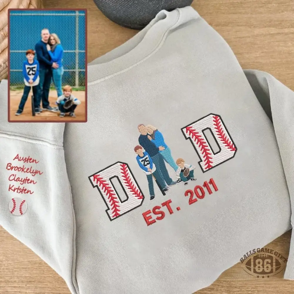 Proudstitch Embroidered Baseball Mom or Dad with Personalized Photo Baseball Mom Dad Sweatshirt