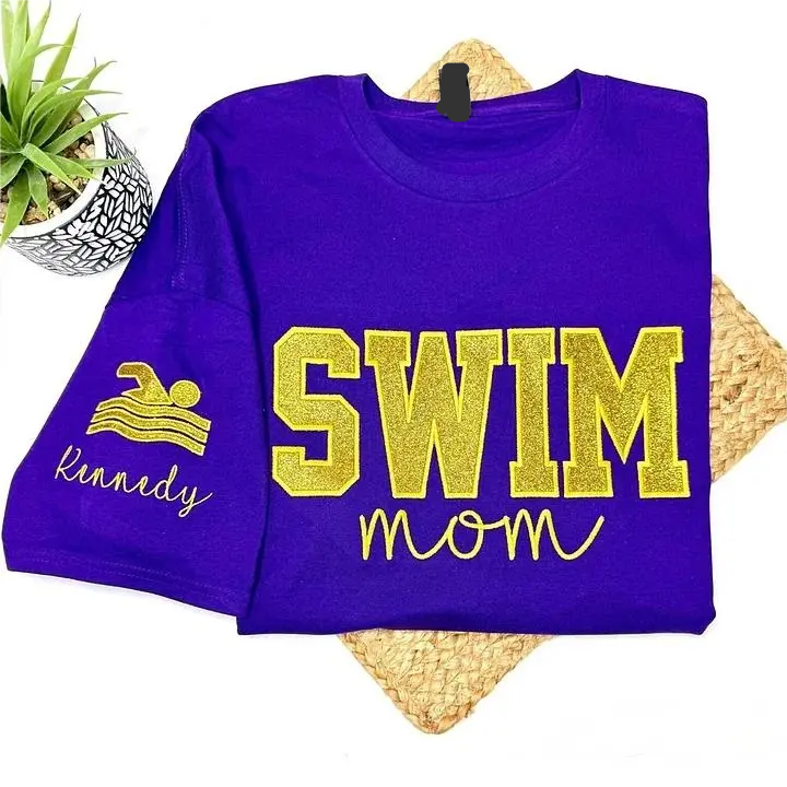 Personalized Embroidered Swim Mom T-shirt Sweatshirt or Hoodie Gift for Swim Mom | Gifts for Sports Mom