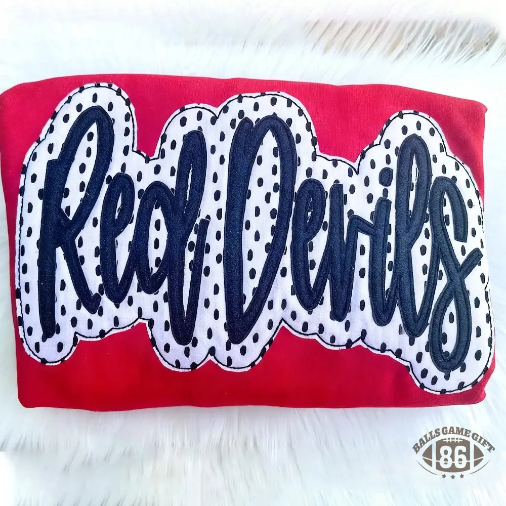 Personalized School Spirit  Applique Sweatshirt Glittered Applique Embroidery Team Name Apparel