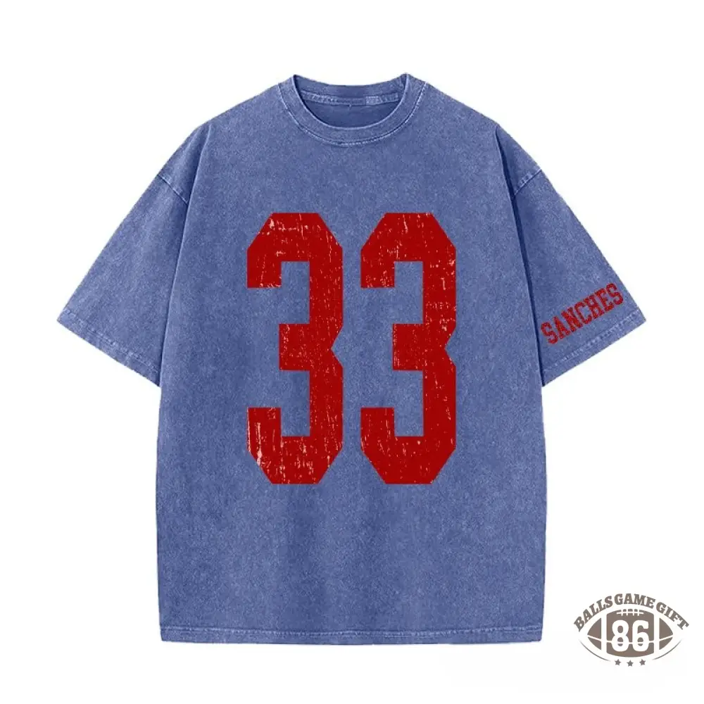 Custom Vintage Varsity Sport Team Number or Letter Washed T-Shirt Crewneck and Hoodie