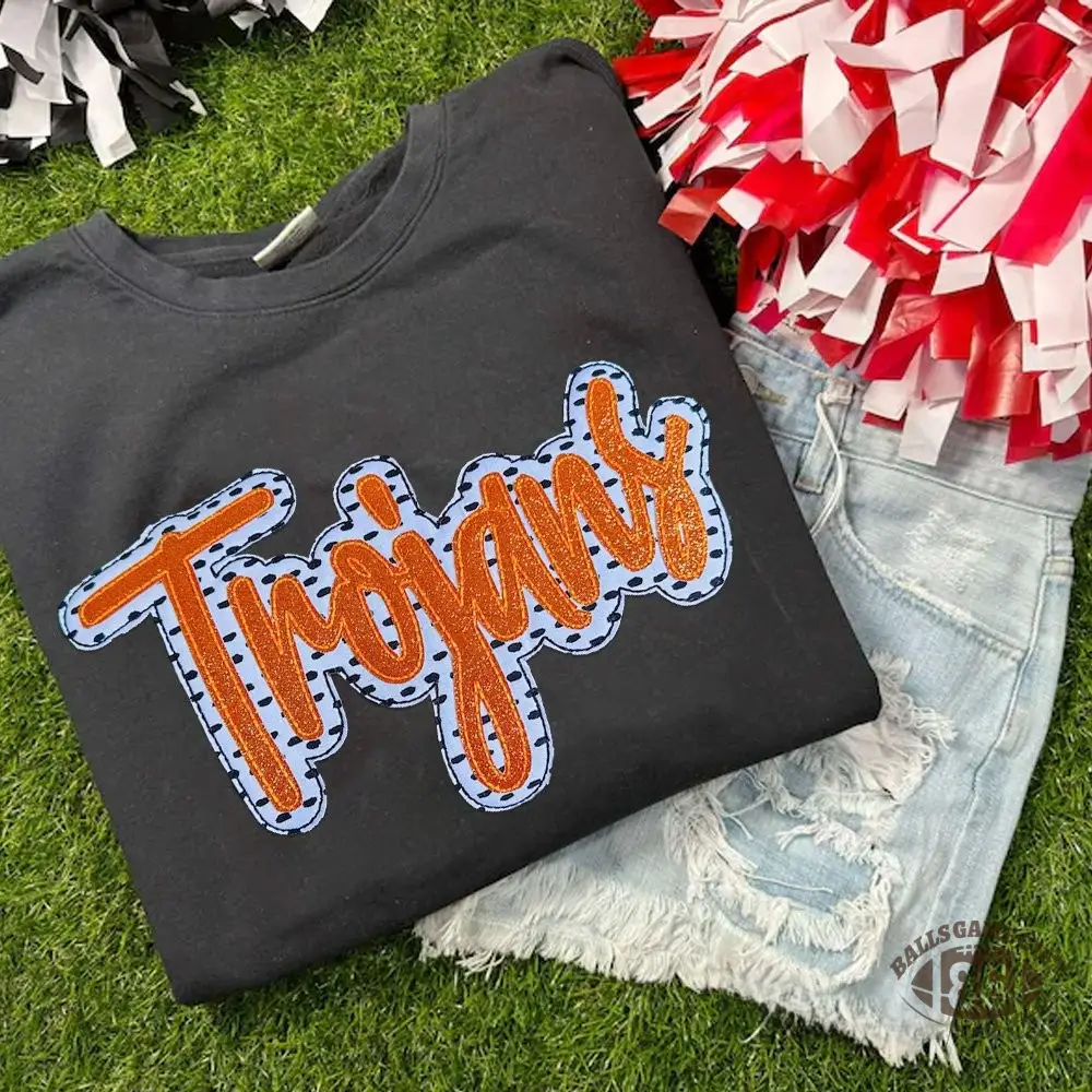 Personalized School Spirit  Applique Sweatshirt Glittered Applique Embroidery Team Name Apparel
