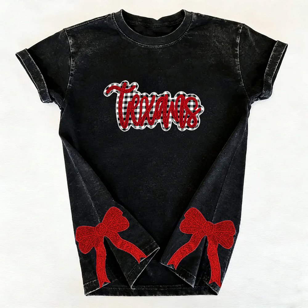 Proudstitch Glitter Team Plaid Fabic Background Distressed Sports with Plaid Fabic Side Bow