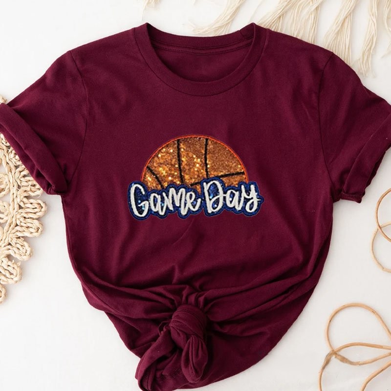 Proudstitch Personalized Basketball Game Day T-Shirt Basketball Mom T-Shirt