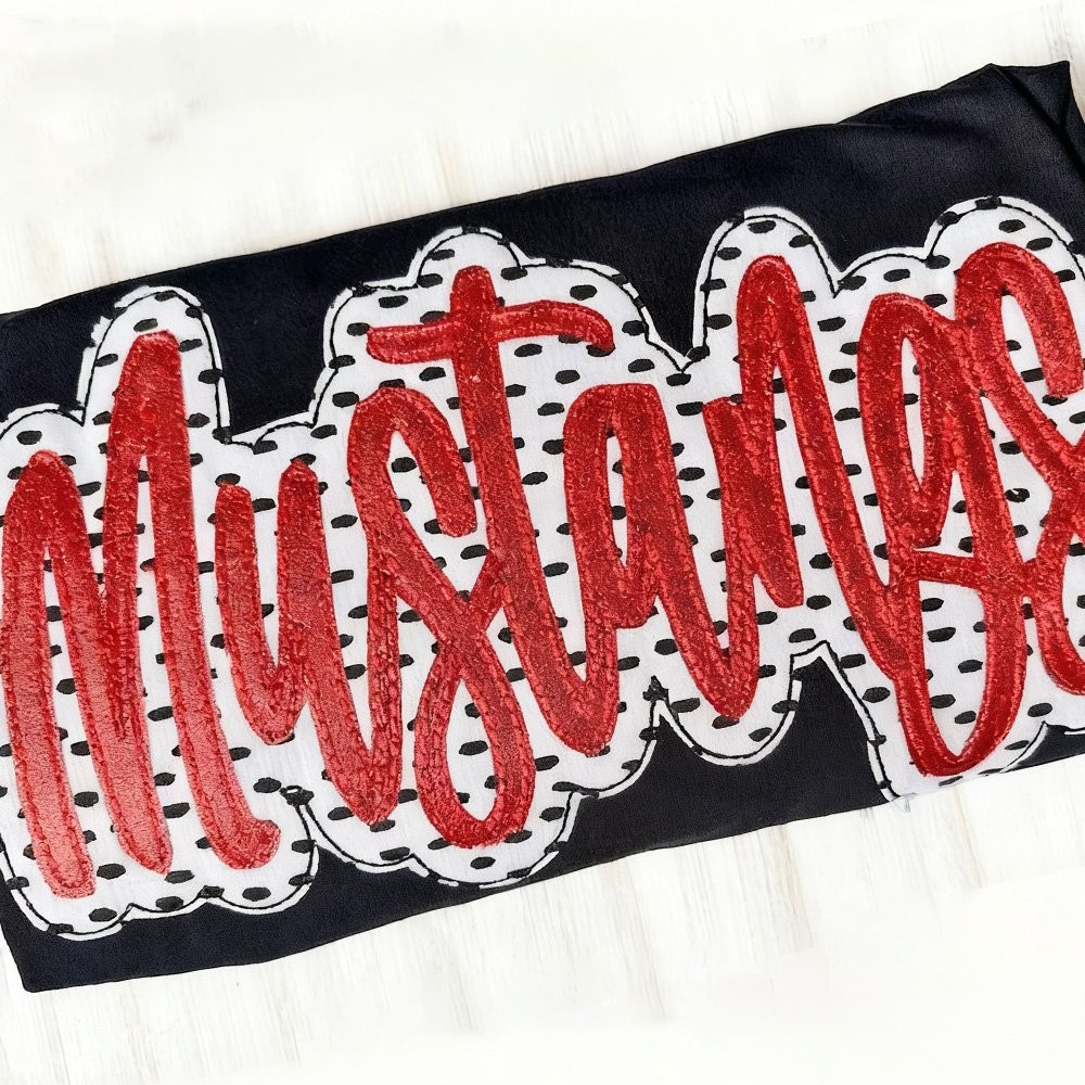 Personalized School Spirit  Applique Sweatshirt Glittered Applique Embroidery Team Name Apparel