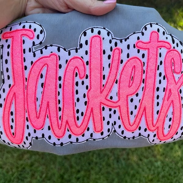 Personalized School Spirit  Applique Sweatshirt Glittered Applique Embroidery Team Name Apparel