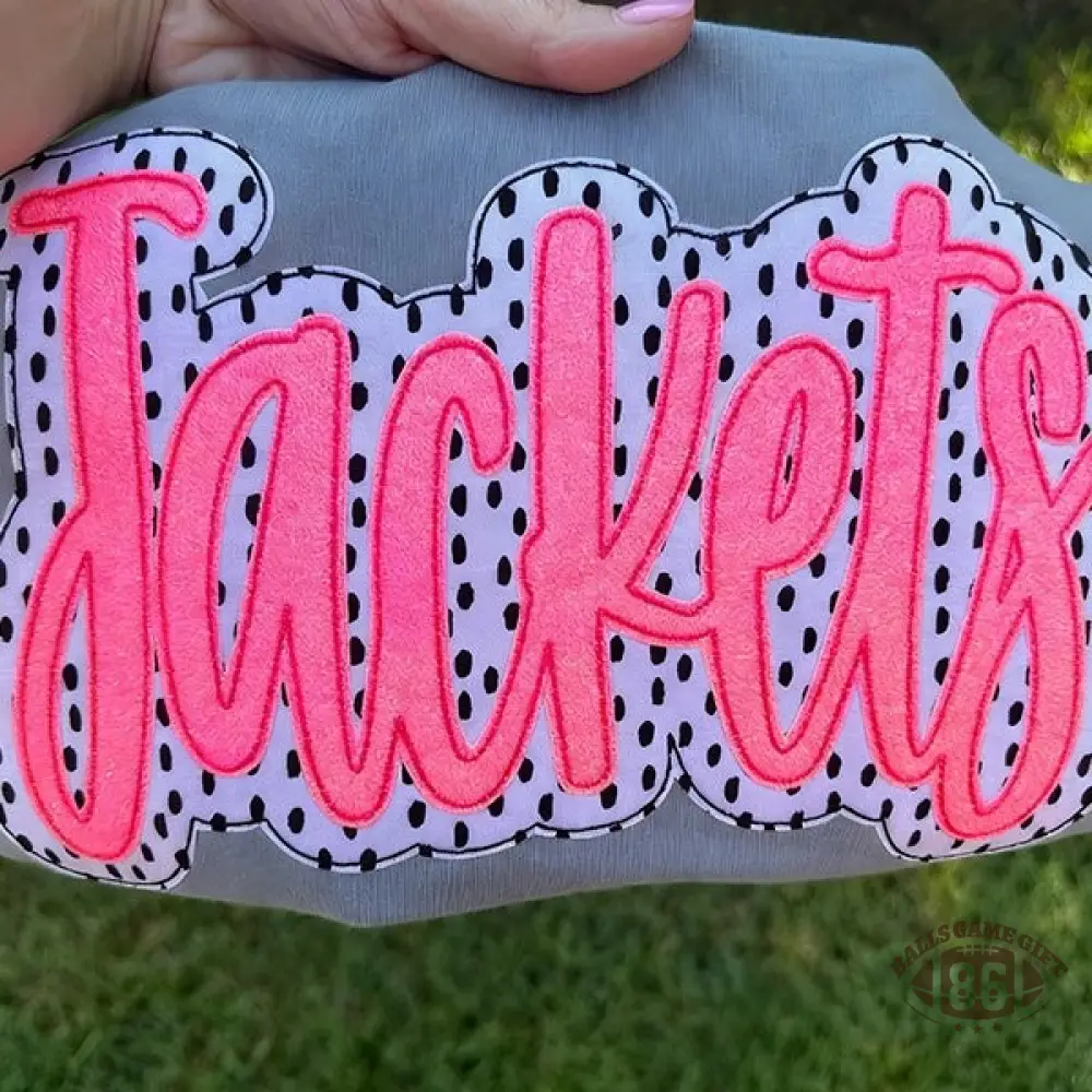 Personalized School Spirit  Applique Sweatshirt Glittered Applique Embroidery Team Name Apparel