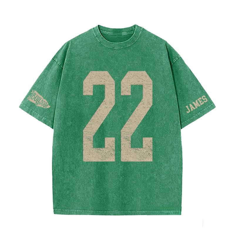 Proudstitch Custom Vintage Varsity Number or Letter Sport Team Washed T-Shirt
