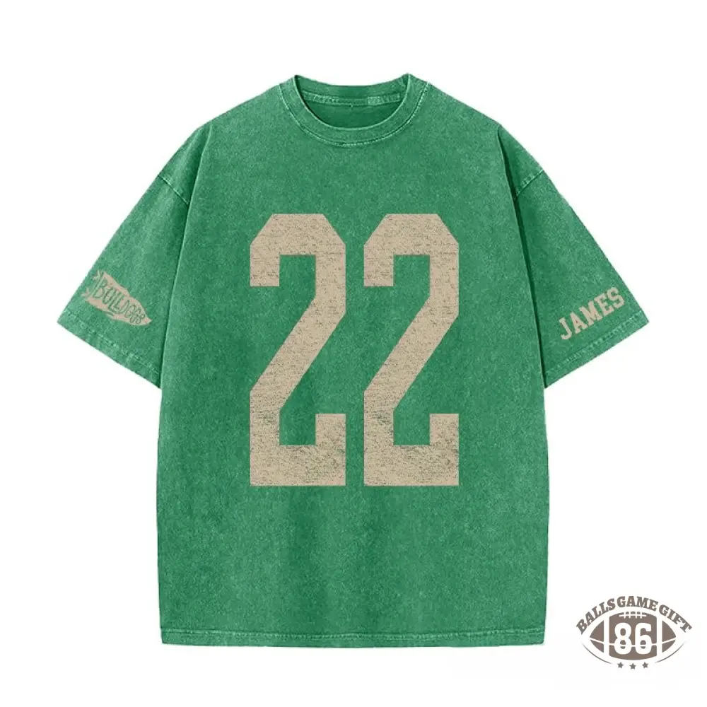 Custom Vintage Varsity Sport Team Number or Letter Washed T-Shirt Crewneck and Hoodie
