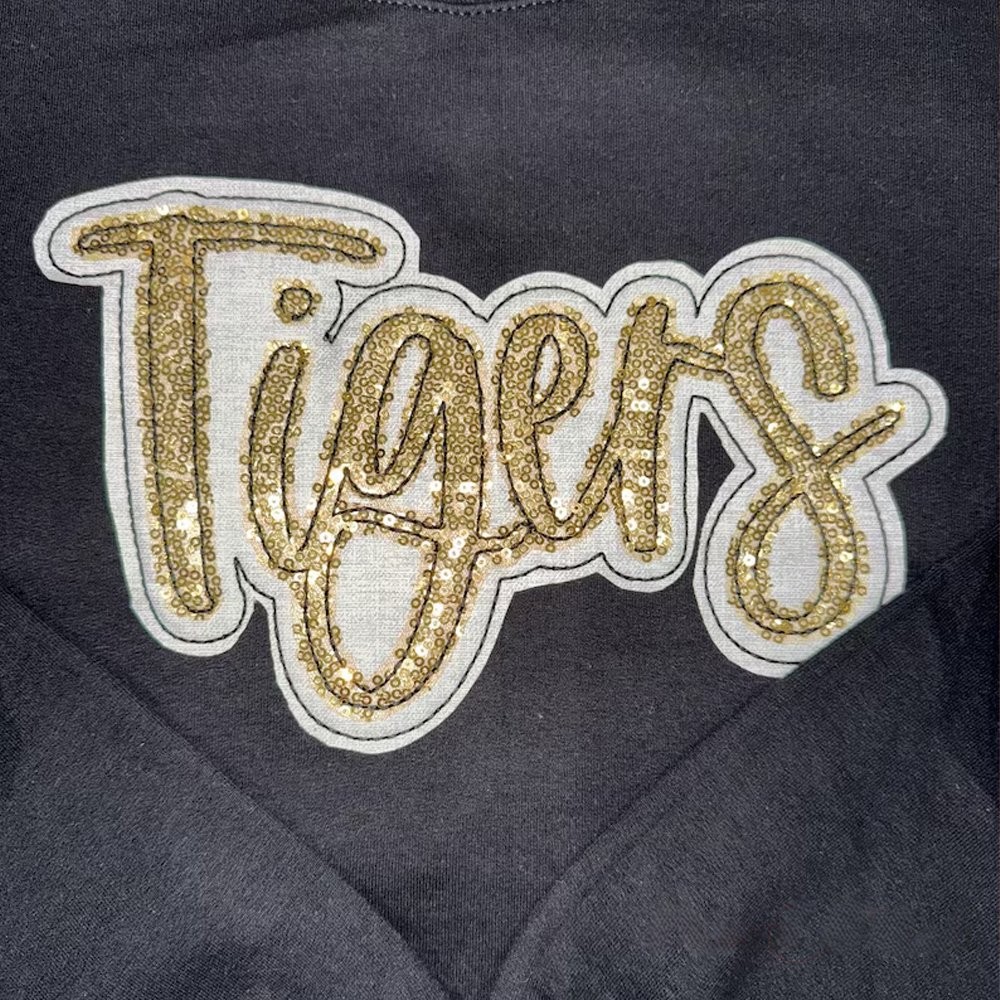 Personalized Team Name Sweatshirt Sequin Applique Coquette Side Bow Sweatshirt