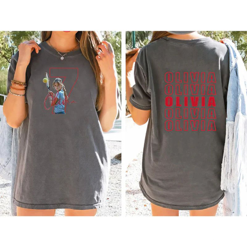 Proudstitch Custom Family Photo Sport T-Shirt Personalized Cheer Tee