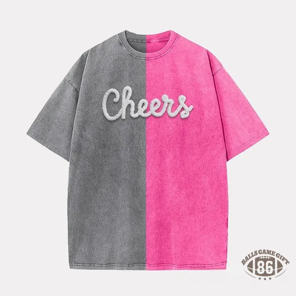 Personalized Chenille YARN EMBROIDERED Game Day Two Tone Washed T-shirt