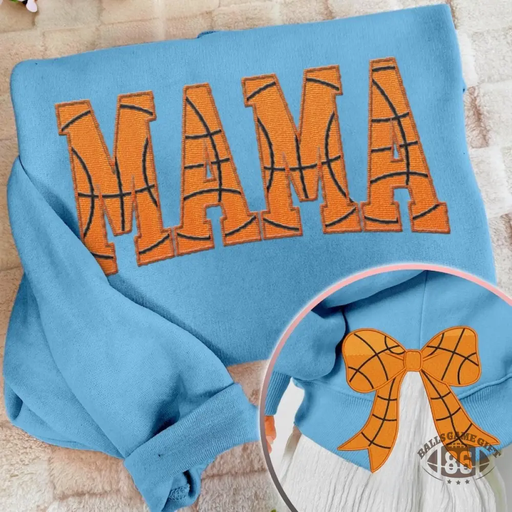 MAMA Basketball Coquette Side Bow Sweatshirt Retro Trendy Coquete Lover Sweater | Gifts for Sports Mom