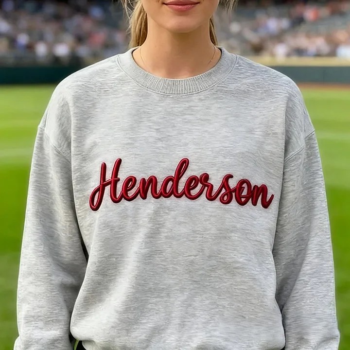 Personalized 3D PUFF Embroidery Sweatshirt Custom Mascot or Name