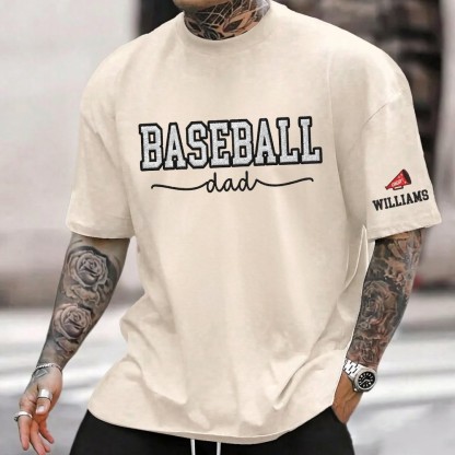 Proudstitch Baseball Mom Dad Glitter Embroidered Washed T-shirt with Side Bow